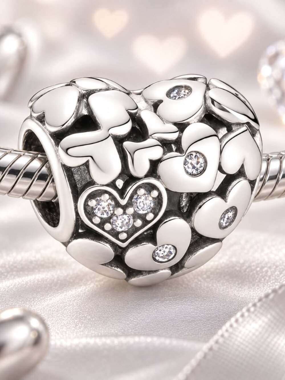 Sparkling Hearts Charm